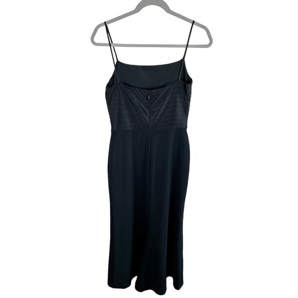 Badgley Mischka Vintage Black Spaghetti Strap Long Fitted Lined Dress Gala Sz 8 - Picture 2 of 6